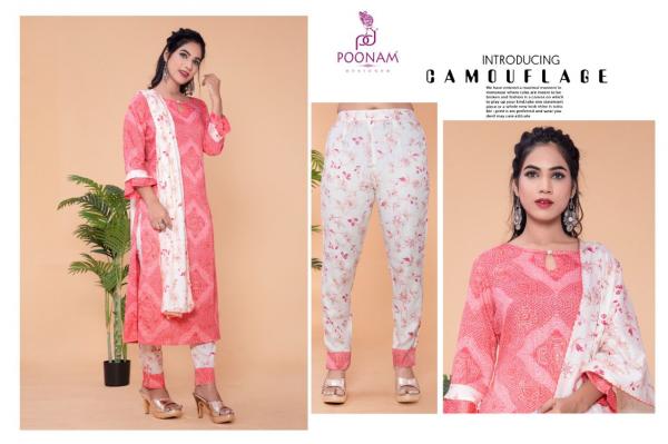 Poonam Ruhi Fancy Rayon Foil Print Kurti With Bottom